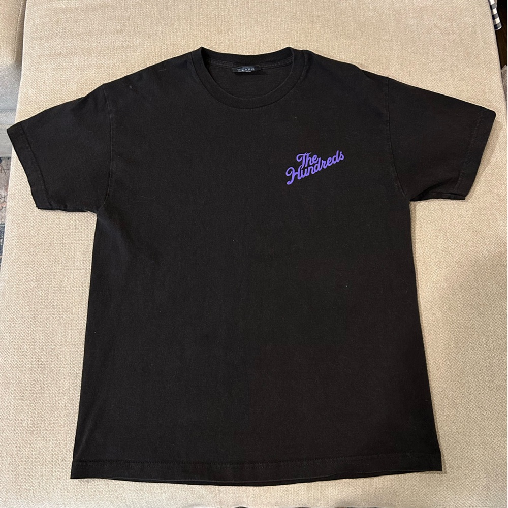 The Hundreds Black Tee with Purple Logo